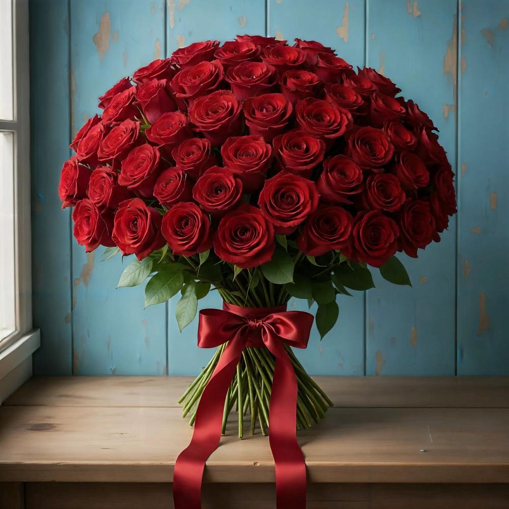 Букет Красные розы Блэк Меджик в Эвенске