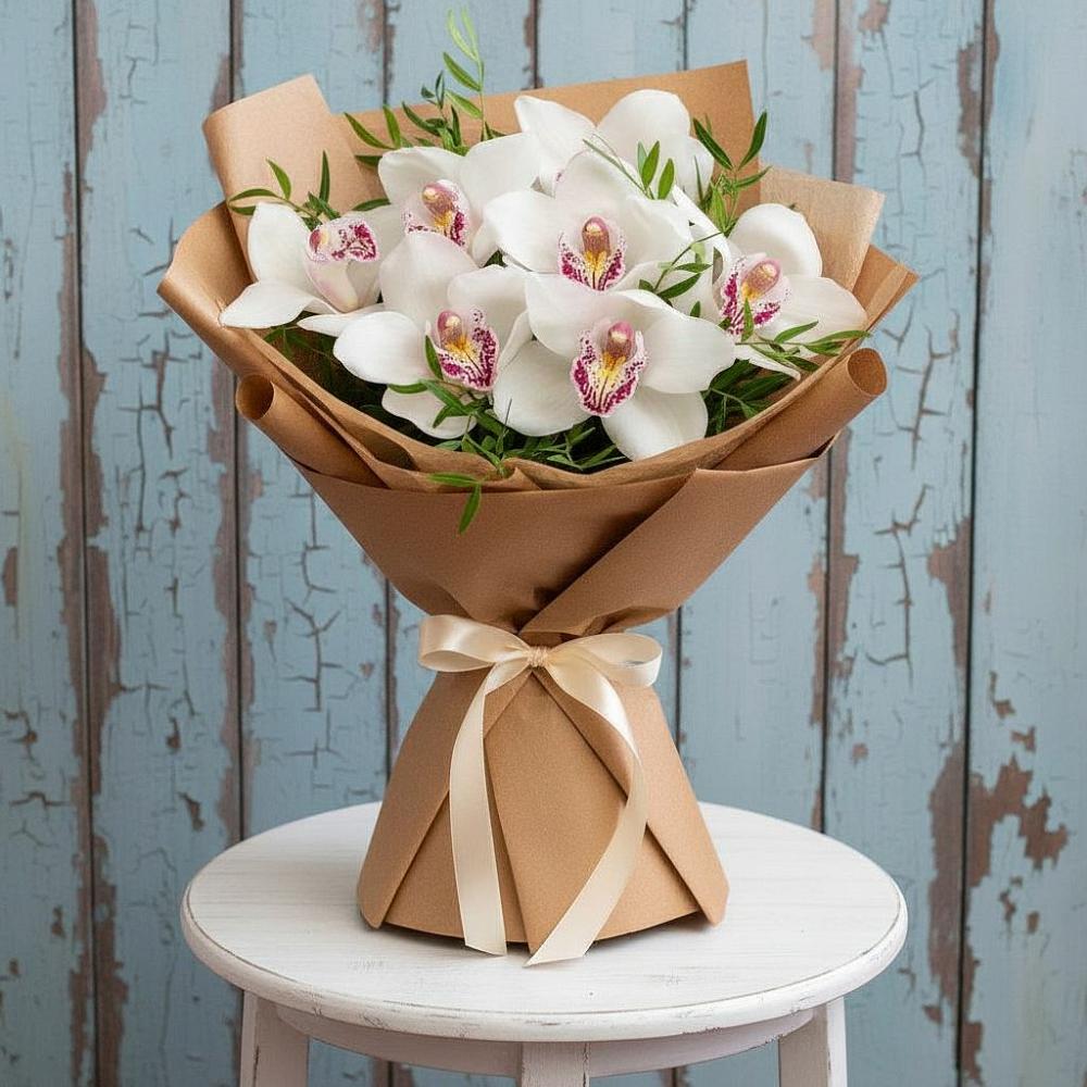 Букет цветов из: Орхидеи и Розы в Эвенске