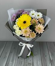 Букет цветов из:  Розы, Герберы и Хризантемы в Эвенске