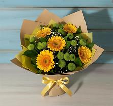 Букет цветов из:  Герберы и Хризантемы в Эвенске