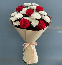 Букет цветов из:  Розы и Хризантемы в Эвенске
