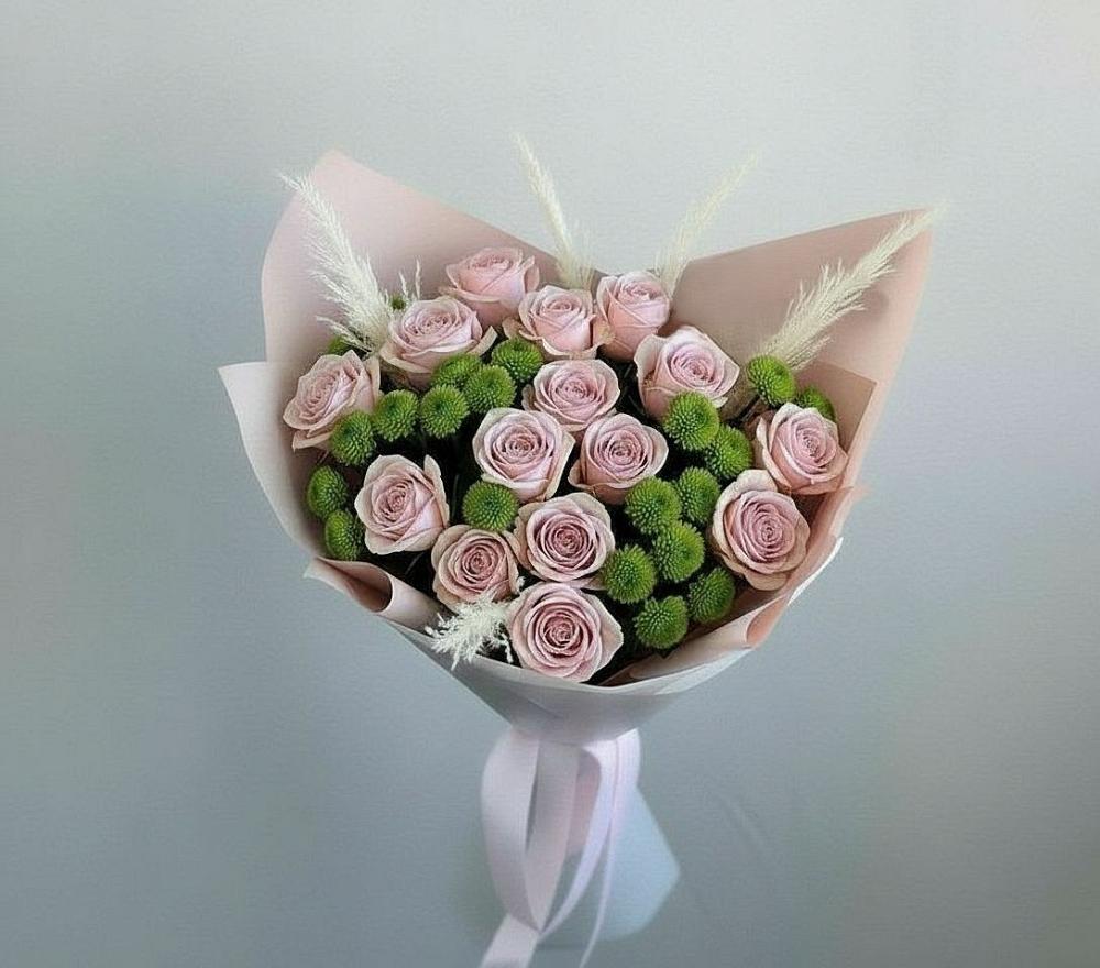 Букет цветов из: Розы и Хризантемы в Эвенске