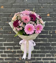 Букет цветов из:  Герберы и Хризантемы в Эвенске