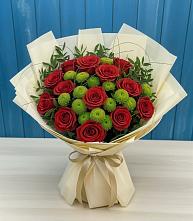 Букет цветов из:  Розы и Хризантемы #REPLACE_PRED# Эвенске