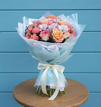 Букет цветов из:  Хризантемы и Розы в Эвенске