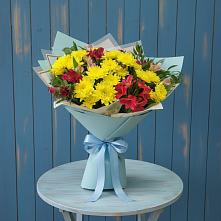 Букет цветов из:  Альстромерии и Хризантемы в Эвенске