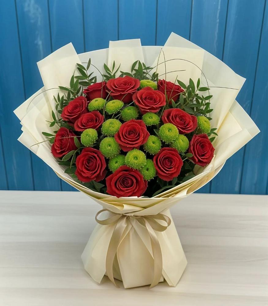 Букет цветов из: Розы и Хризантемы в Эвенске