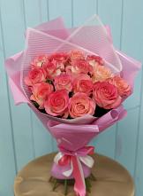 Букет 15 Розовых роз Равель в Эвенске
