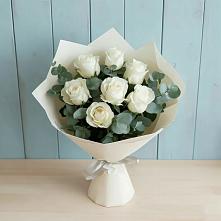 Букет Белые розы в Эвкалипте #REPLACE_PRED# Эвенске